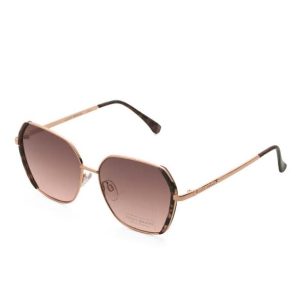 NWT Lucky Brand Women's Geometric Gold Tone Metal Frame 58mm Sunglasses - Picture 2 of 4